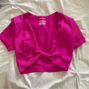 Pink Knotted Crop Top